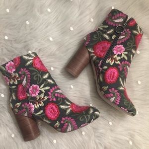 Sole Society Mulholland Embroidered Booties